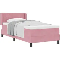 vidaXL Letto boxspring con testiera rosa 200 x 100 cm in velluto