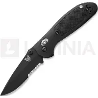 Benchmade Coltello pieghevole Mini Griptilian, stud, nero, dentatura lama