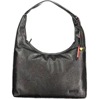 Desigual , Borsa media traforata con farfalla, Donna, Poliuretano, Nero, U