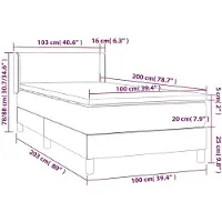 vidaXL Letto a molle con materasso blu scuro 100x200 cm in velluto