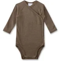 Sanetta Kid's Wrapover Body 1/1 Wool Intimo lana merinos Bambini (68/74, marrone)