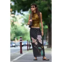 Desigual Gonna verde / rosa / nero