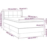 vidaXL Letto a molle con materasso verde scuro 100x200 cm in velluto