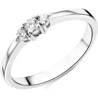 Diamant L'Eternel Anello 'Trilogie-Ring aus 750 Weißgold mit 0.15 Karat Diamant' argento