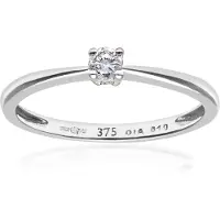 Diamant L'Eternel Anello 'Ring aus 375 Weißgold mit 0.1 Karat Diamant' argento