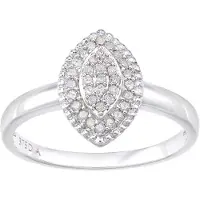 Diamant L'Eternel Anello 'Cluster-Ring aus 375 Weißgold mit 0.16 Karat Diamant' argento