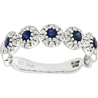 Diamant L'Eternel Anello 'Eternity-Ring aus 375 Weißgold mit Diamant mit Saphir' argento