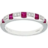 Diamant L'Eternel Anello 'Eternity-Ring aus 375 Weißgold mit Diamant mit Rubin' argento