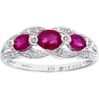 Diamant L'Eternel Anello 'Ring aus 375 Weißgold mit Diamant mit Rubin' argento