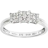 Diamant L'Eternel Anello 'Cluster-Ring aus 375 Weißgold mit Diamant' argento