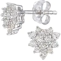 Diamant L'Eternel Orecchini 'Ohrstecker aus 375 Weißgold mit 0.25 Karat Diamant' argento