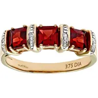 Diamant L'Eternel Anello 'Eternity-Ring aus 375 Gelbgold mit Diamant mit Granat' oro