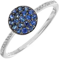 Diamant L'Eternel Anello 'Ring aus 375 Weißgold mit 0.44 Karat Diamant mit Saphir' argento