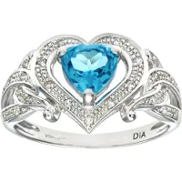 Diamant L'Eternel Anello 'Ring aus 375 Weißgold mit Diamant mit Topas Herz-Design' argento