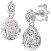 Diamant L'Eternel Orecchini 'Ohrhänger aus 375 Weißgold mit Diamant' argento