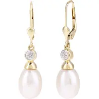 Diamant L'Eternel Orecchini 'Ohrhänger aus 375 Gelbgold mit Diamant mit Perle' oro