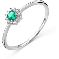 Diamant L'Eternel Anello 'Ring aus 375 Weißgold mit Diamant mit Smaragd' argento