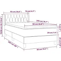 vidaXL Letto a molle con materasso verde scuro 90x200 cm in velluto