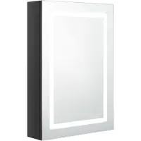 vidaXL Specchio LED per bagno Nero lucido 50x13x70 cm