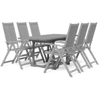 vidaXL set da pranzo da giardino 7 pezzi in legno massiccio di acacia