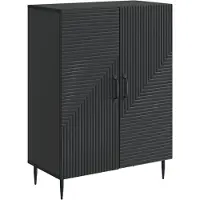 vidaXL Credenza nera 66 x 34,5 x 89,5 cm in materiale derivato dal legno
