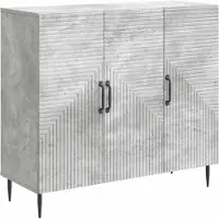 vidaXL Credenza grigio cemento 89 x 34,5 x 80 cm in materiale composito