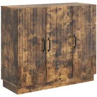 vidaXL Credenza laterale in legno impiallacciato effetto noce, 89 x 34,5 x 77 cm