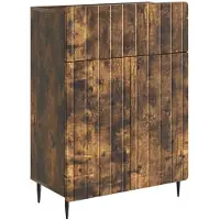 vidaXL Credenza laterale in legno impiallacciato effetto noce, 66 x 34,5 x 92 cm