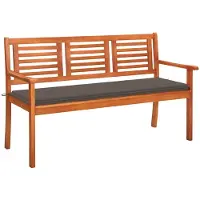 vidaXL panca da giardino a 3 posti con cuscino 150 cm in legno massiccio di eucalipto