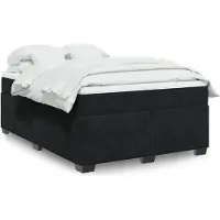 vidaXL Letto a molle con materasso nero 160x200 cm in velluto