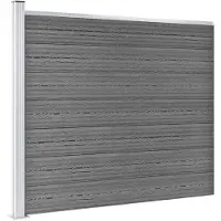 vidaXL Set di elementi di recinzione WPC 699x146 cm grigio