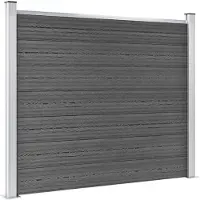 vidaXL Set di elementi di recinzione WPC 872x146 cm nero