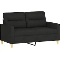 vidaXL Set divano 2 pezzi con cuscini in tessuto nero