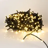 Spetebo Catena luminosa natalizia a LED, luce bianca calda - 40 metri / 400 LED - Illuminazione decorativa per il giardino