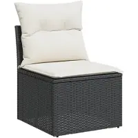 vidaXL Set di divani da giardino a 6 pezzi con cuscini in rattan nero