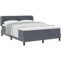 vidaXL Letto a molle con testiera grigio scuro 140 x 190 cm in velluto