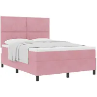 vidaXL Letto a molle con materasso e testata rosa 160 x 200 cm in velluto