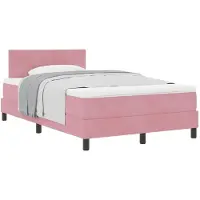 vidaXL Letto a molle con testiera rosa 120 x 200 cm in velluto