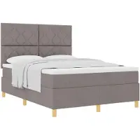 vidaXL Letto a molle con testata in tessuto tortora 160 x 200 cm