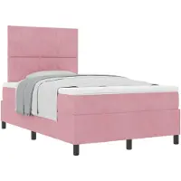 vidaXL Letto a molle con materasso e testata rosa 120 x 200 cm in velluto
