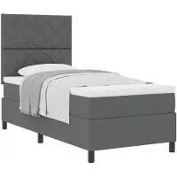 vidaXL Letto a molle con materasso grigio scuro 90 x 200 cm in tessuto
