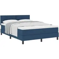 vidaXL Letto a molle con materasso e testiera blu 160 x 200 cm in tessuto