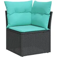vidaXL Set di divani da giardino da 9 pezzi con cuscini, in polyrattan nero