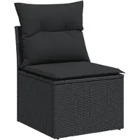 vidaXL Set di divani da giardino da 10 pezzi con cuscini in polirattan nero