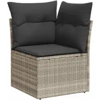 vidaXL set di divani da giardino 11 pezzi con cuscini in rattan grigio chiaro