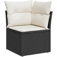 vidaXL Set di divani da giardino a 8 pezzi con cuscini in rattan nero
