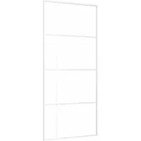vidaXL Porta scorrevole ESG vetro e alluminio opaco 90x205 cm Bianco