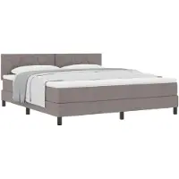 vidaXL Letto a molle con materasso Taupe 180 x 200 cm in tessuto