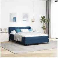 vidaXL Letto a molle con materasso con materasso blu 140 x 200 cm tessuto