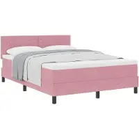 vidaXL Letto a molle con materasso con materasso rosa 160 x 200 cm tessuto
